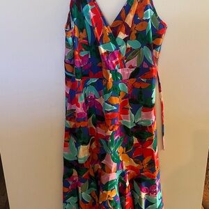 Colorful Sleeveless V-Neck Dress